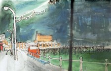 SANDOWN CULVER PIER BY ARTIST NINA CARROLL 1975 STUNNING RARE HARDBACK PRINT