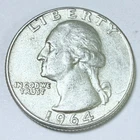 1964 SILVER WASHINGTON QUARTER  90% SILVER CIRCULATED COIN FREE SHIP #7591