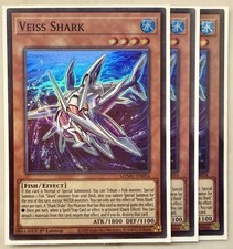 Yugioh! 3x Veiss Shark MZMU-EN034 Super Rare 1st Ed NM