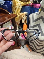 VINTAGE NOS BLACK CAT EYE GLASSES CATS EYE EYEGLASSES FRAMES RHINESTONES TAIWAN