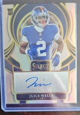 2025 Panini Select - Select Signatures Juice Wells #SIP-JCW (AU, RC)