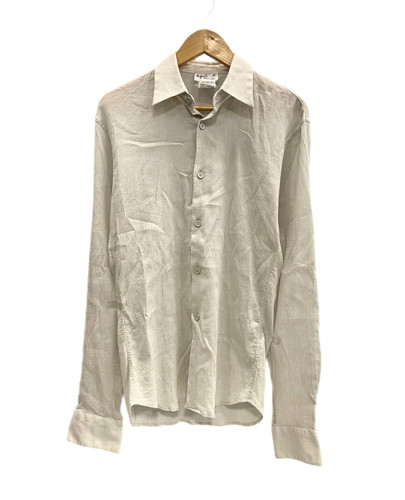 Agnès b., agnes b 90s Men's Beige Cotton Dress Shirt Vintage 36 Long Sleeve (Ages 14+)