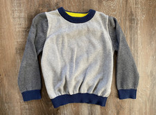 MINI BODEN navy blue  gray colorblock knit sweater boys size 5-6 years 5-6Y 