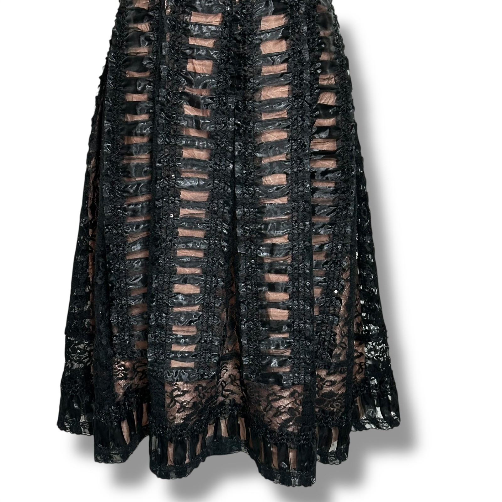 Vintage Anna Sui Black Lace Dress Cocktail Party Original Sample Glam Size S