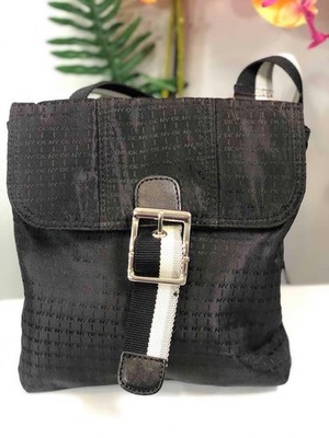 DKNY Black Nylon Lightweight Buckle Flap N/S Crossbody Bag