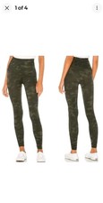 SPANX Look At Me Now Seamless Leggings Full Length Green Camo Size Med NWT
