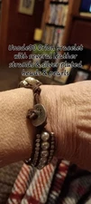 Unode50 Orion Bracelet With Several Leather Bands & Silver Plated Beads & Pearls