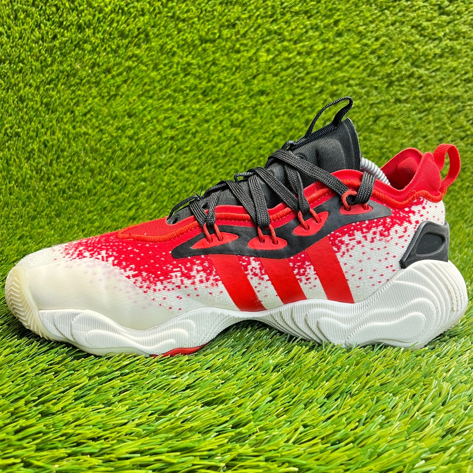 SAOLA Scarpe da basket Adidas Trae Young 3 ragazzo taglia 7 rosso sporco bianco nero sneakers