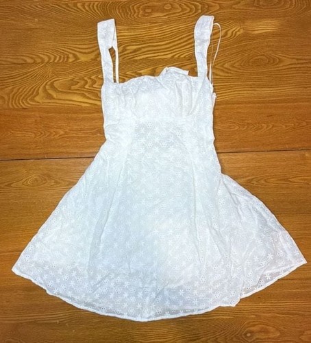 Princess Polly Xanthus Eyelet Tie Back Cotton Minidress