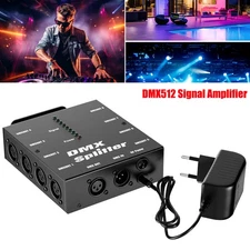 DMX512 Signal Amplifier 8-Channel LED Lighting Controller for Stage Light