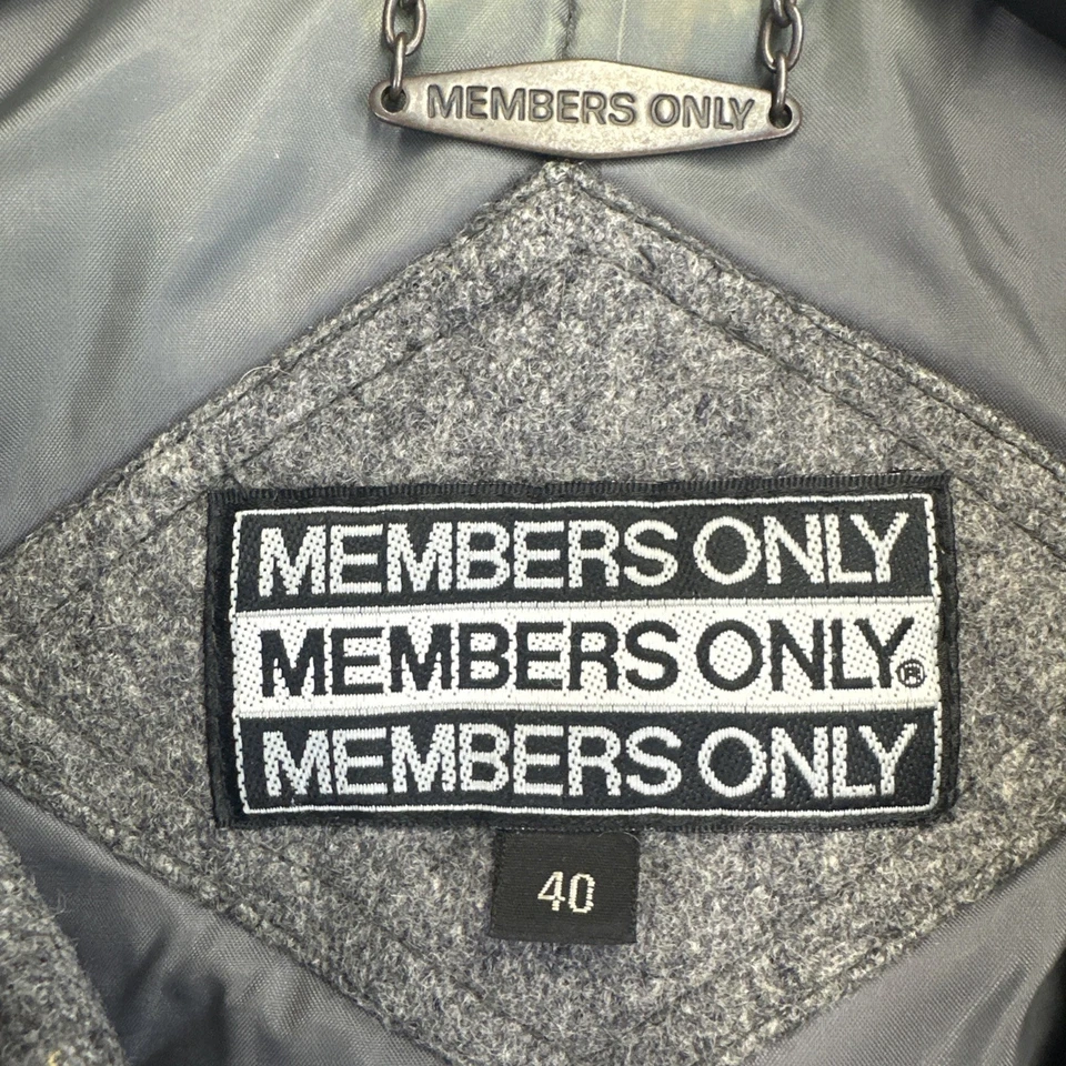 Vintage Members Only Wool Gray Bomber Jacket Mens Sz 40 Gray Full Zip Hipster - Image 4 of 4