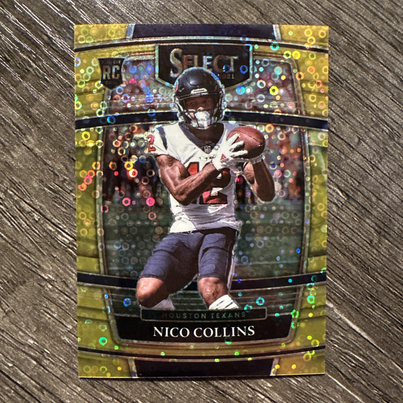 Nico Collins 2021 Panini Select #69 Gold Disco Prizm Rookie RC 08/10 Texans
