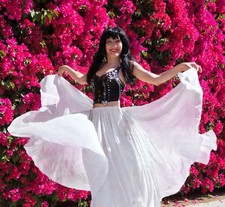 Double circle Chiffon Maxi Skirt 720" Ameynra design All Sizes Varied Colors New