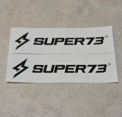 Super73 4.5x1.5'' pre cut black on clear  high quality weather proof sticker 2pcs