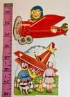 2 Vintage Airplane Valentines 1930 - 1940's movable and foldout — photo 2