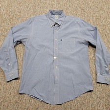 Brooks Brothers Shirt Mens Large Blue Check Button Down Long Sleeve Slim Fit