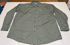 Cinch Western Button Down Shirt Mens 2XL Green Long Sleeve Cotton Geometric