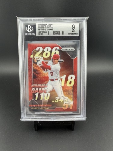 2020 Panini Prizm Numbers Game Red Wave Prizm #  /99 Shohei Ohtani #NG-8 BGS 9