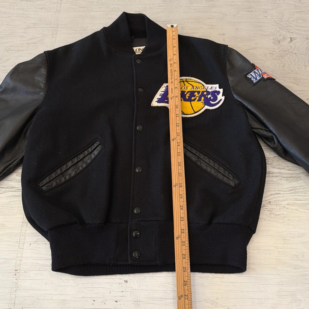 Vintage 80s NBA Delong LA Los Angeles Lakers Letterman Basketball
