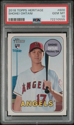 2018 Topps Heritage High Number base Shohei Ohtani rookie card RC #600 PSA 10