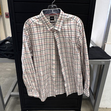 BOSS Men's XL Multicolor Plaid Long Sleeve Regular Fit Button-Up Shirt