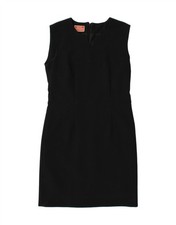 VINTAGE Womens Sleeveless Sheath Dress UK 14 Large Black BH07