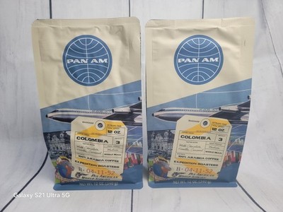  Whole Bean Medium Coffee PAN  AM Colombia 12oz Lot of 2 Sealed