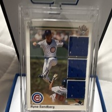 Jersey Fusion Ryne Sandberg Jersey Card #324 Cubs game used triple patch 4/50
