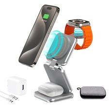 Gift Choice 3 in 1 Magnetic Fordable Wireless Charger Apple Watch iPhone AirPod