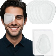 20 Pcs Adhesive Eye Patches for Large Size：3.54×2.76 Inch, White 