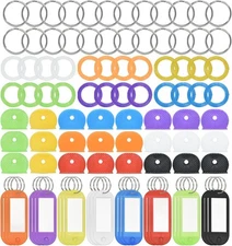 BDS-HOME 96Pcs Key Caps Covers Tags, Silicone Cap Sleeve, Plastic Tags... 