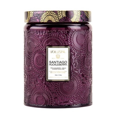 Voluspa Santiago Huckleberry, Large Candle Jar, 18 oz, 100 Hour Burn Time, All N