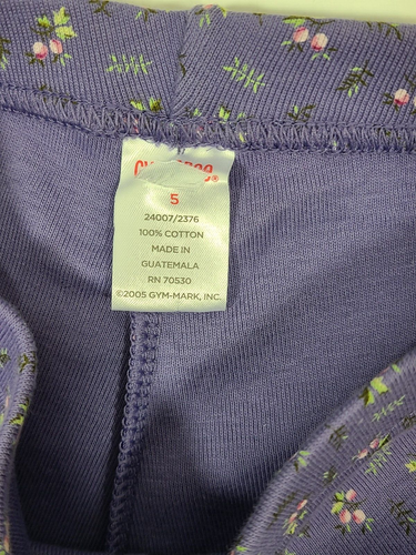 NEW Girls GYMBOREE, Cotton Floral Wide Leg Knit Pant. Size 5 - Purple - Picture 3 of 4