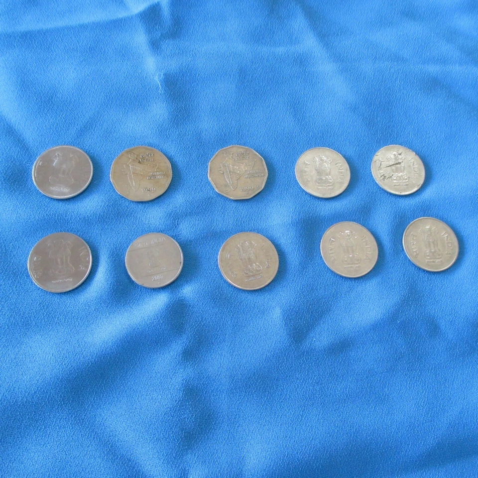 LOT 10 INDIAN Coins 1 Rupee 2 Rupee 5 Rupee COINS 1996 - 2013 Hard to Find INDIA - Image 4 of 4