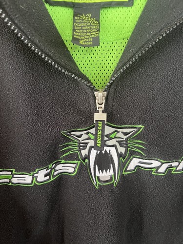 Vintage Arctic Cat Cats Pride Large Fleece Pullover Jacket Snowmobile USA - Picture 10 of 13