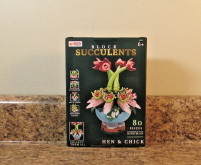 Block Succulents Hen & Chick Building Block Set 80 Pieces NEW