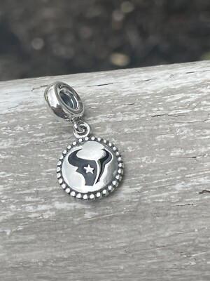 Retired Pandora Houston Texans NFL Football Dangle Logo Charm Rare