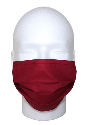 Maroon ~ Reusable Pocket Face Mask Adult Unisex Large Handmade 