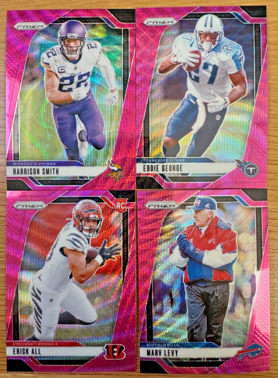 2024 Panini Prizm Pink Wave Prizm Lot (4) Eddie George, Erick All (RC), etc!