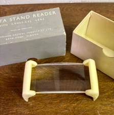  Vintage COIL Fixed Plasta Stand Reader Cross-Cyl Lens Magnifier England Box