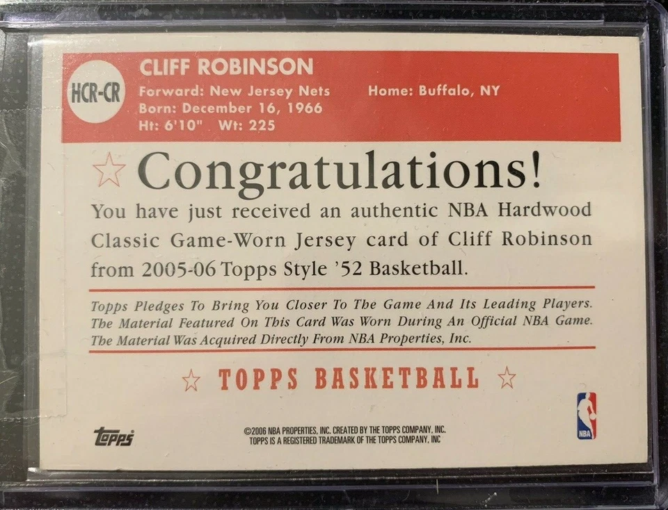 Lote de 2 cartas de camiseta Clifford Robinson usada en juegos Blazers Nets Warriors Prestige Foto 4 de 4