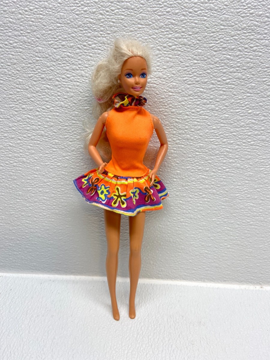 open lace back dress Guo Pei Barbie Doll Wearing Golden-Yellow Gown  Mattel Creations