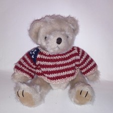 TC Dawson Plush Stuffed Animal Benjamin Bear Teddy with USA Flag Sweater Kids