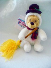 Disney Store Snowman Winnie the Pooh Plush Beanie Baby with Free Shipping