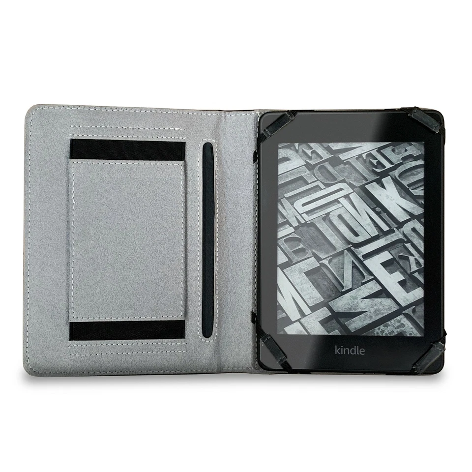 Black Leather Case Cover with Hand Strap for previous gen. Amazon Kindle 6" - Image 2 of 4