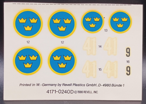 Revell | No. 4171 | 1:72 Fiat C.R. 42 Falco Decals
