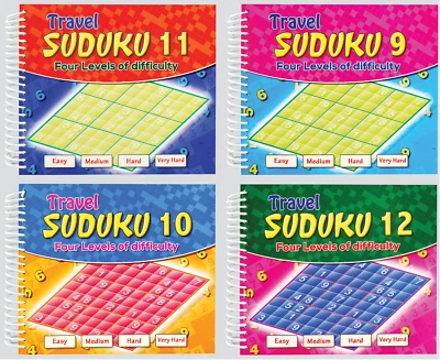 WF GRAHAM SUDOKU PUZZLE BOOKS PADS 135 NUMBER GRIDS IN EACH TRAVEL ADULT SKILL