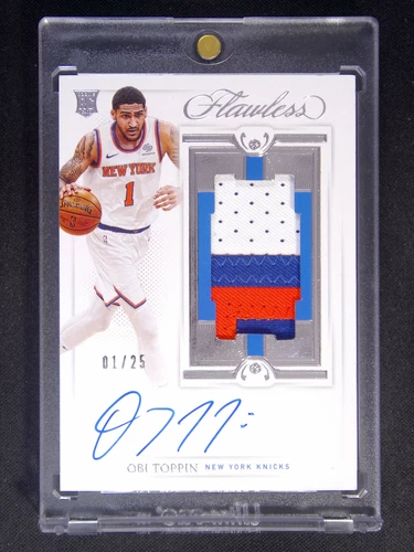 2020-21 Panini Flawless Obi Toppin RC Rookie Patch Auto RPA 1/25