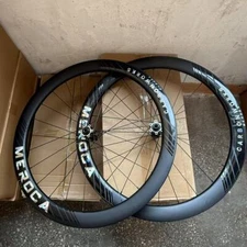 MEROCA 50mm Carbon Wheelset Clincher 700C Disc Brake Road Bike Wheels 6-Bolts