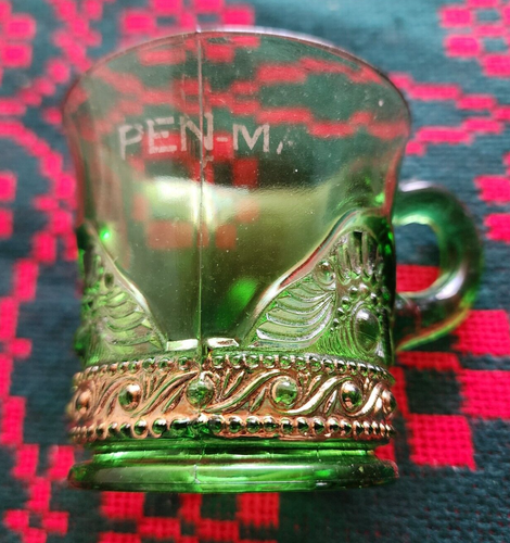 EAPG Green & Gold trim PEN MAR PARK Pattern cup mug